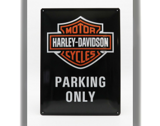 ACCESSORIES 3d Metal Plate - Harley Davidson, Black Orange