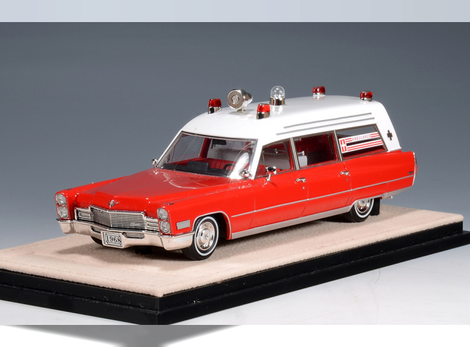 CADILLAC Miller-Meteor Ambulance (1968), Red/White