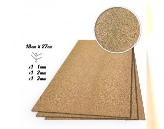 CREATE CORK Fine Grain Mix (1mm, 2mm and 3mm) – 1 pc. each size