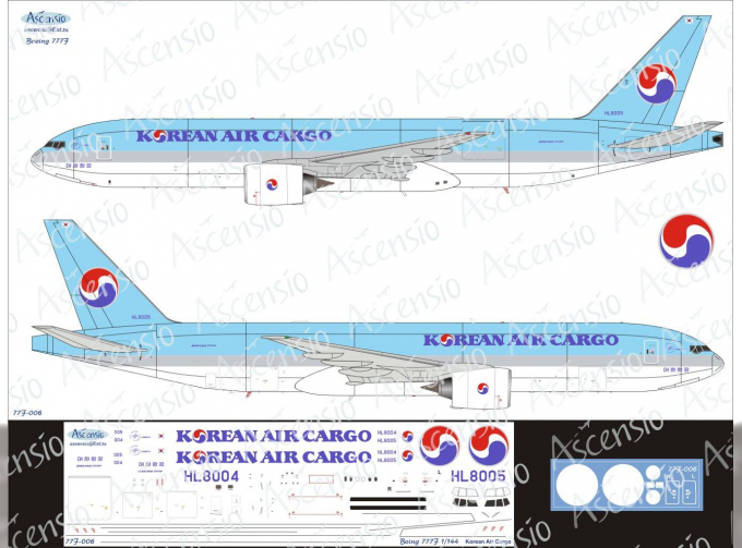 Декаль на самолет боенг 777F (Korean CARGO)