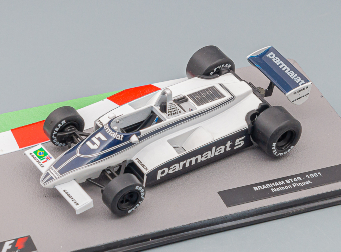 BRABHAM F1 Bt49c Ford N 5 Nelson Piquet Season (1981) World Champion, White Blue