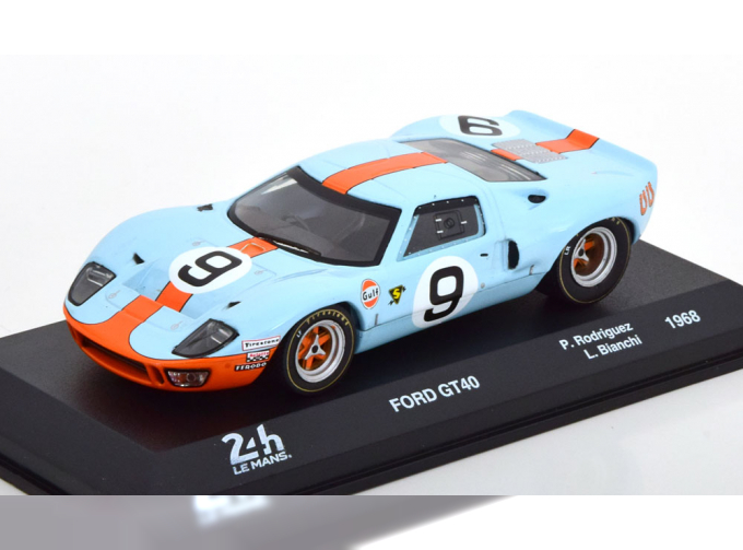 FORD Gt40 4.9l V8 Team Jw Automotive Engineering Gulf №9 Winner 24h Le Mans (1968) L.Bianchi - P.Rodriguez, Light Blue Orange