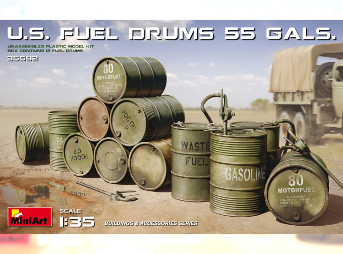 Сборная модель U.S. Fuel Drums 55 Gals