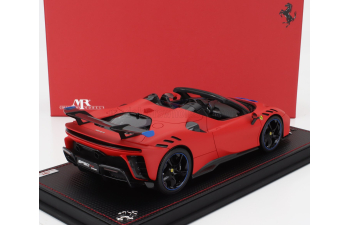 FERRARI Sf90 Xx Stradale Spider (2024) - Con Vetrina - With Showcase, Rosso Le-mans - Matt Red Blue Black