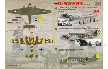 Набор декалей Junkers JU-52 Wet decal