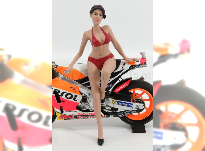 FIGURES Elizabeth - Hot Bike Model - Motorcycle Not Included, Pink Red