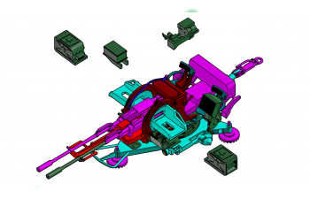 Сборная модель ЗУ-23-2М вариант для установки в кузов