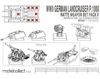 Сборная модель WWII German Landcruiser P.1000 Ratte Weapon Set Pack II