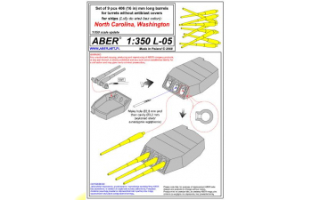 Set of 9pcs 406mm long barrels for Us ships: North Carolina, Washington