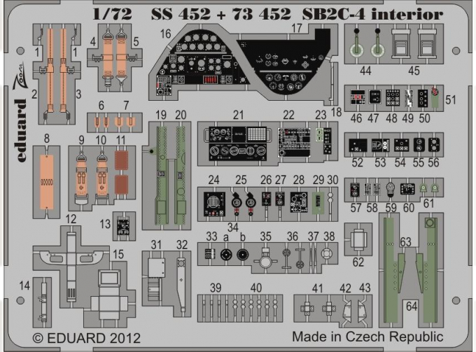 Цветное фототравление для SB2C-4 interior S. A. (интерьер)