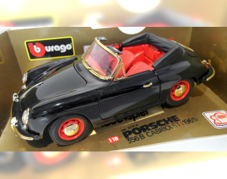 PORSCHE 356B Cabriolet (1961), black / red