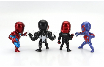 Фигурки 4x Avengers - Spider Man - Miles Morales - Spiderman 2099 - Venom - Cm. 6.0