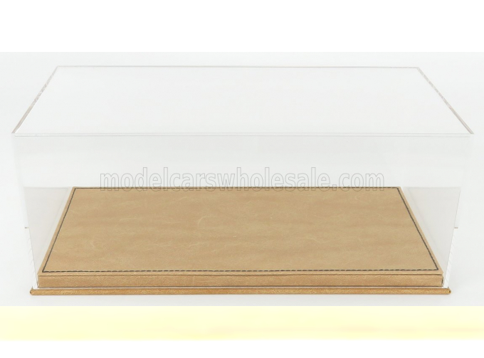 VETRINA DISPLAY BOX Base In Pelle Beige - Leather Base Beige - Lungh.lenght Cm 31.7 X Largh.width Cm 15.9 X Alt.height Cm 12.9 (altezza Interna Interior Height Cm 11.3), Plastic Display