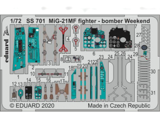Фототравление для МиГ-21МФ Истребитель-Бомбардировщик Weekend (EDUARD)