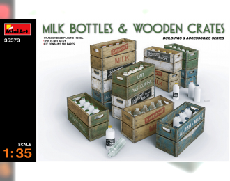 Сборная модель Аксессуары MILK BOTTLES & WOODEN CRATES