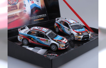 MITSUBISHI LANCER EVOLUTION IX & X - A.Araujo/M.Ramalhon 2009,2010 Double PWRC CHAMPION GIFT BOXSET