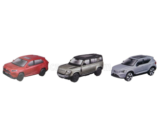 Набор из трех моделей TOYOTA RAV 4 - LAND ROVER NEW DEFENDER 110 - VOLVO EX90 (2024)