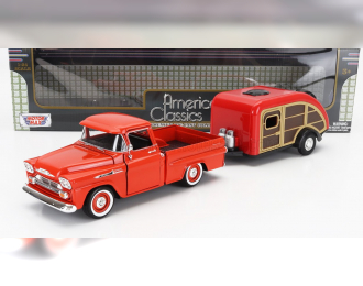 CHEVROLET Apache Pick-up With Trailer Roulotte (1958), Dark Orange