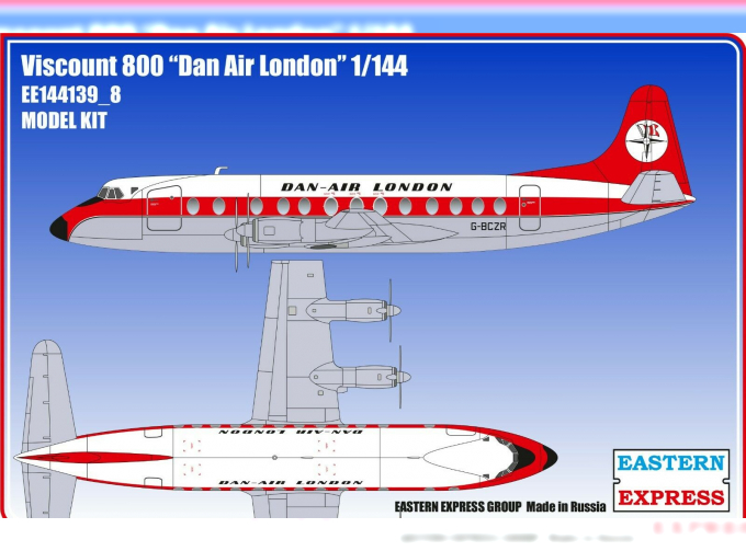 Сборная модель Самолёт Viscount 800 Air Dan London