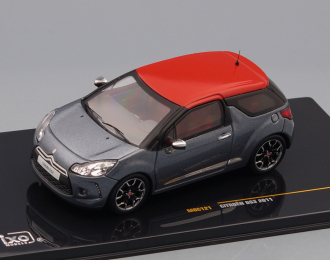 CITROEN DS3 2011, grey metallic / red