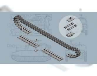 Сборная модель Комплект наборных гусениц Т-136 для САУ M108 / M109