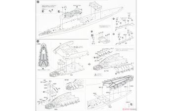 Сборная модель Sea Way Model (EX) Series IJN Aircraft Carrier Battleship Ise (1944/Battle of Leyte Gulf)