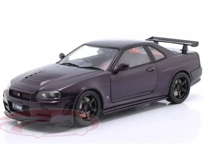 NISSAN Skyline (R34) GT-R Z Tune RHD (1999), dark purple (midnight purple)