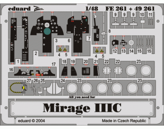 Цветное фототравление для Mirage IIIC