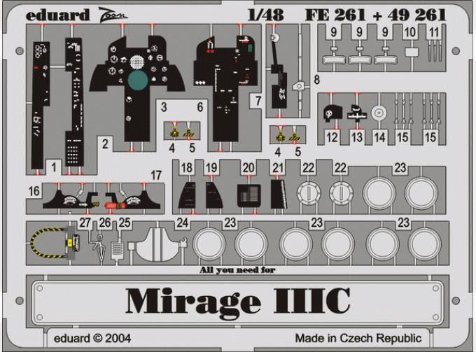 Цветное фототравление для Mirage IIIC