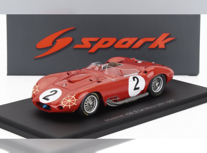 MASERATI 450s 4.5l V8 Team Officine Alfieri Maserati №2 24h Le Mans (1957) Jean Behra - Andre Simon, Red