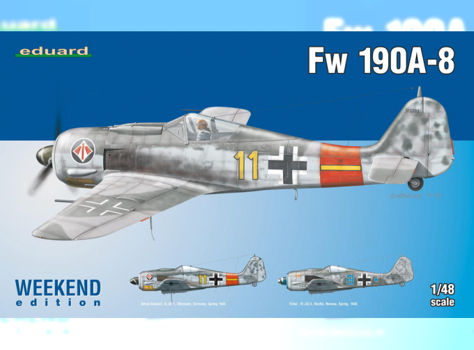 Сборная модель Немецкий истребитель Focke-Wulf Fw-190A-8 ( Weekend edition)