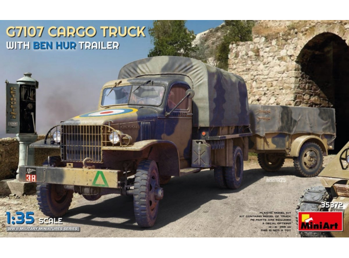 Сборная модель CHEVROLET G7107 4x4 Cargo Truck Military With Ben Hur Trailer 1943
