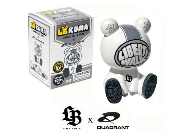 Figurine 7cm Liberty Walk Kuma x Quadrant, white/grey