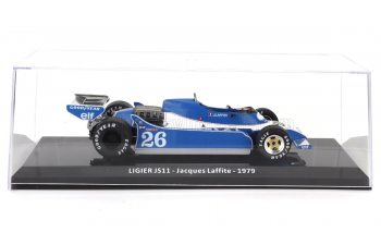 LIGIER F1 Js11 №26 Season (1979) Jacques Laffite - Con Vetrina - With Showcase, Light Blue White