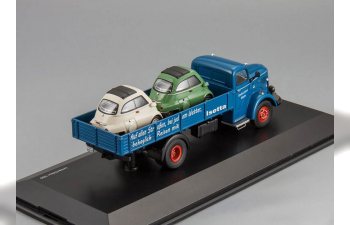 Mercedes-Benz L6600 pick-up with 2x BMW Isetta "Isetta Auslieferung"