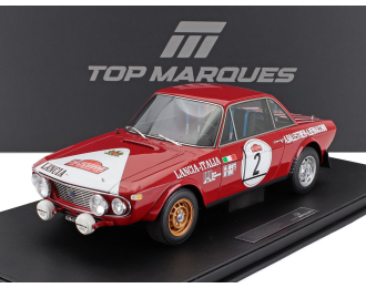 LANCIA Fulvia Hf 1600 Coupe (night Version) №2 Winner Rally Sanremo (1972) Amilcare Ballestrieri - Arnaldo Bernacchini - Con Vetrina - With Showcase, Red Black