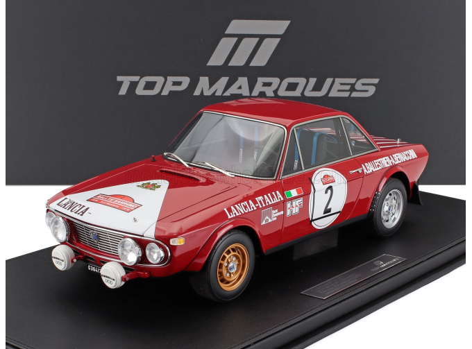 LANCIA Fulvia Hf 1600 Coupe (night Version) №2 Winner Rally Sanremo (1972) Amilcare Ballestrieri - Arnaldo Bernacchini - Con Vetrina - With Showcase, Red Black