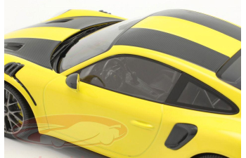 PORSCHE 911 (991 II) GT2 RS Weissach Paket (2018), racing yellow / silver Magnesium rims