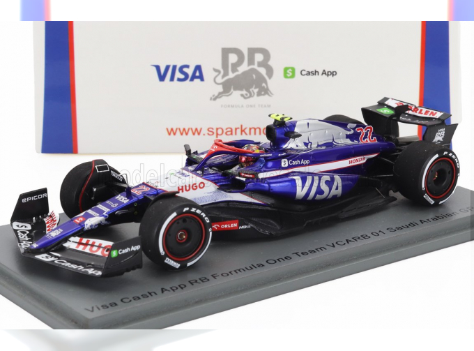 RACING BULLS F1 Vcarb-01 Team Visa Cash App №22 Saudi Arabia Gp (2024) Yuki Tsunoda, Blue White