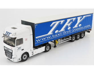 DAF Xf480 Superspace My 2017 Truck Telonato Taxi Fret Yonne Transports (2017), White Blue