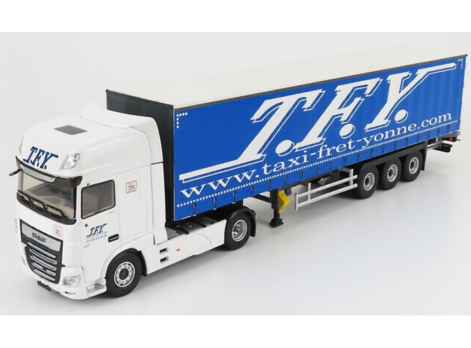 DAF Xf480 Superspace My 2017 Truck Telonato Taxi Fret Yonne Transports (2017), White Blue