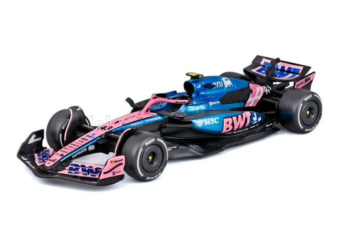 ALPINE F1 A525 Team Bwt Alpine №43 Season (2025) Franco Colapinto - With Pilot And Showcase, Black Blue Pink