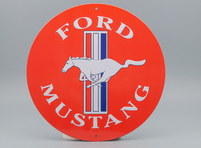 ACCESSORIES Metal Round Plate - Ford Mustang