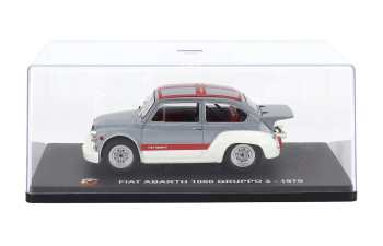FIAT 600 Abarth 1000 Gr.2 (1970) - Con Vetrina - With Showcase, Grey White Red