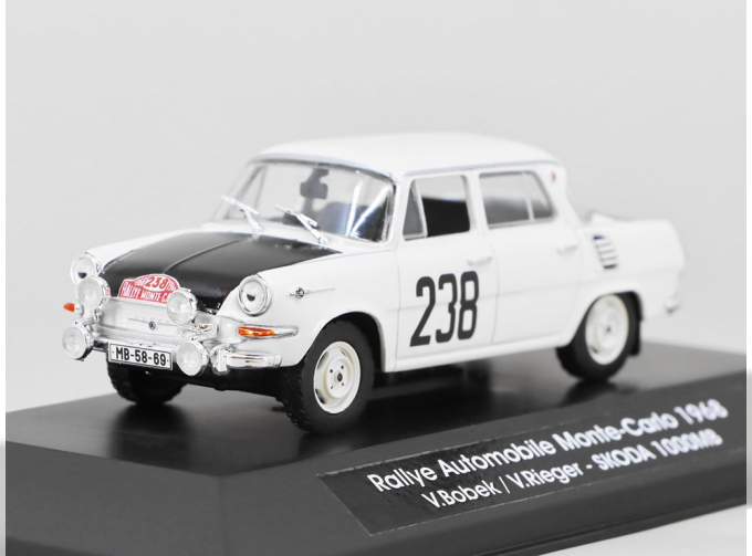 SKODA 1000MB Rallye Automobile Monte-Carlo №238 V. Bobek / V. Rieger (1968), white