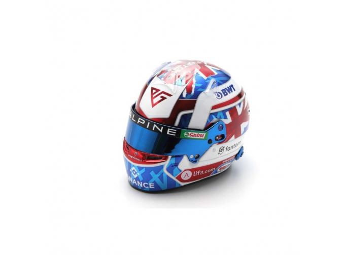 BELL HELMET F1 Casco Helmet Renault A523 Team Bwt Alpine №10 British Gp (2023) Pierre Gasly, White Blue Red