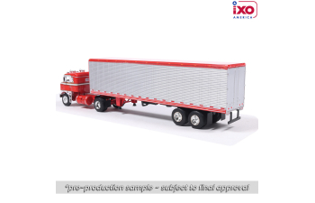 KENWORTH Bullnose with vintage chrome trailer (1950), red and white