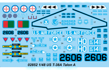 Сборная модель Американский учебно-тренировочный самолет Northrop T-38A Talon