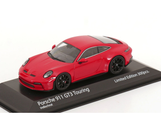 PORSCHE 911 (992) GT3 Touring (2021), Indian red / black rims