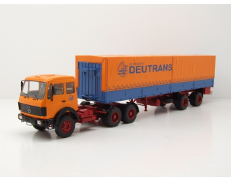 MERCEDES-BENZ NG 2232 Truck With Trailer Deutrans 1980, orange / blue